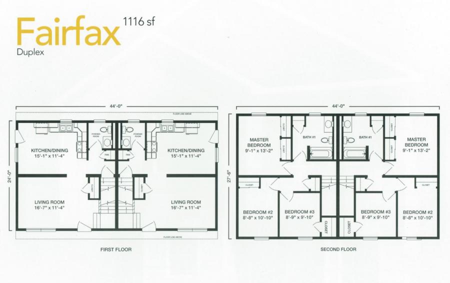Fairfax 2232 Square Foot Multifamily Floor Plan